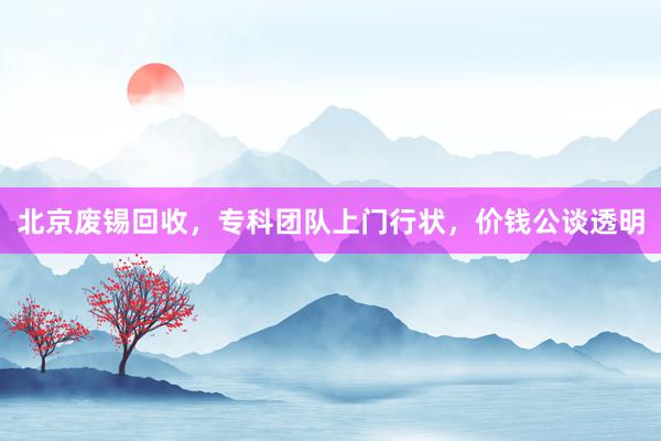 北京废锡回收，专科团队上门行状，价钱公谈透明