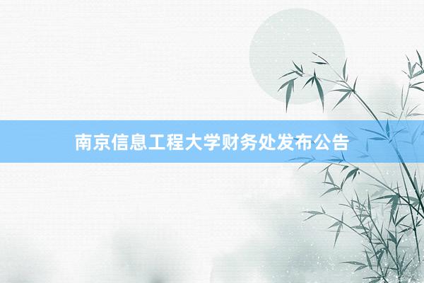南京信息工程大学财务处发布公告